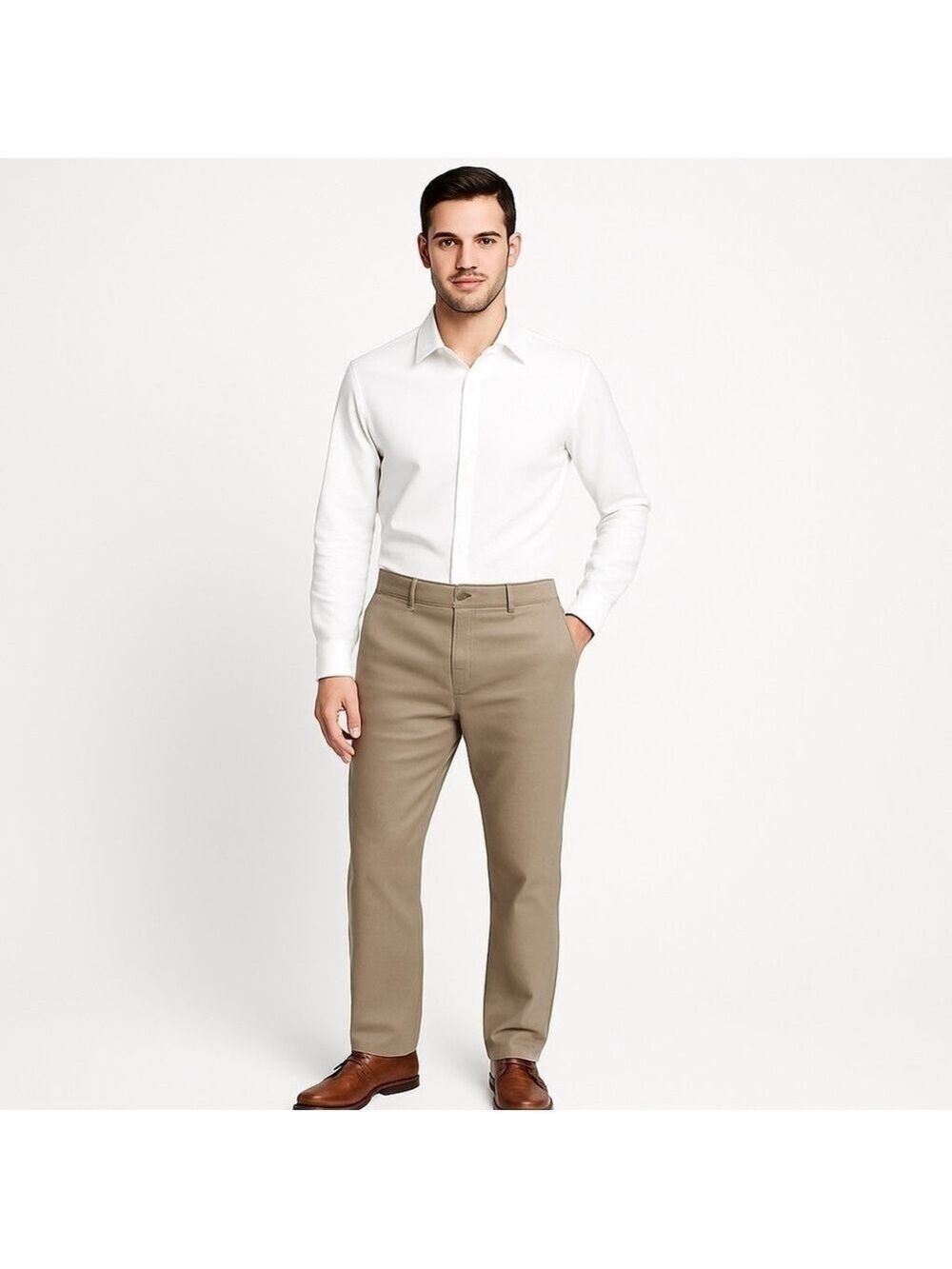 J. CREW Factory Men’s Taupe “Bedford” Khaki Pants Size: W32 X L34